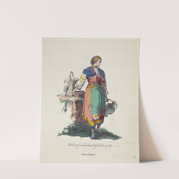 Habit of a Finland girl in 1768. Fille de Finlande. (1757-1772) by Charles Grignion
