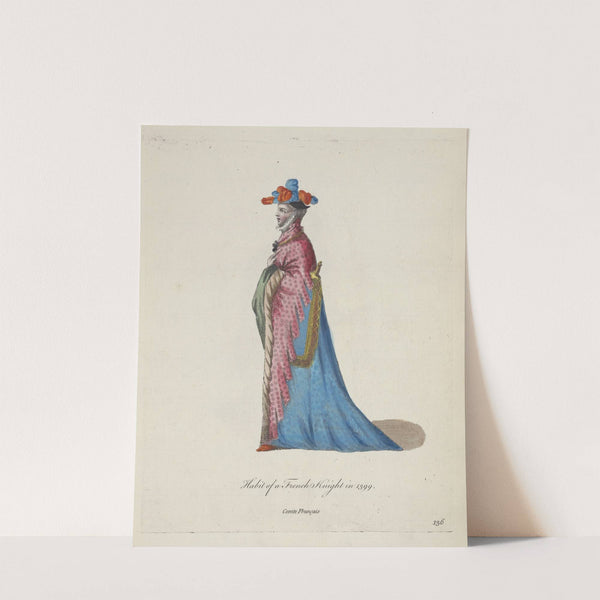 Habit of a French knight in 1399. Comte Français. (1757-1772) by Charles Grignion
