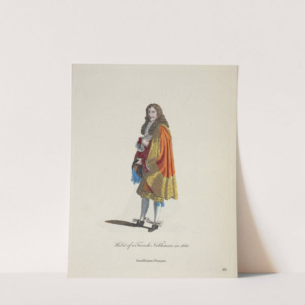 Habit of a French nobleman in 1660. Gentilhomme François. (1757-1772) by Charles Grignion