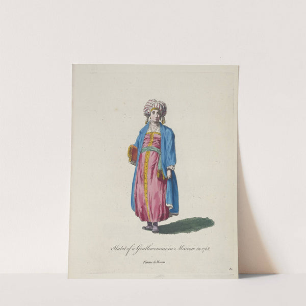 Habit of a gentlewoman in Moscow in 1768. Femme de Moscou. (1757-1772) by Charles Grignion
