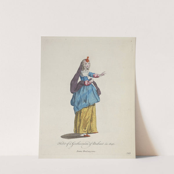 Habit of a gentlewoman of Brabant in 1640. Dame Brabançonne. (1757-1772) by Charles Grignion