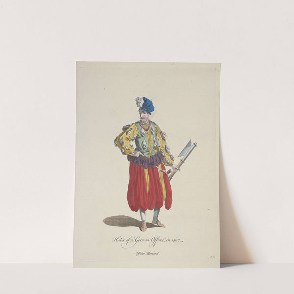 Habit of a German officer in 1588. Officier Allemand. (1757-1772) by Charles Grignion