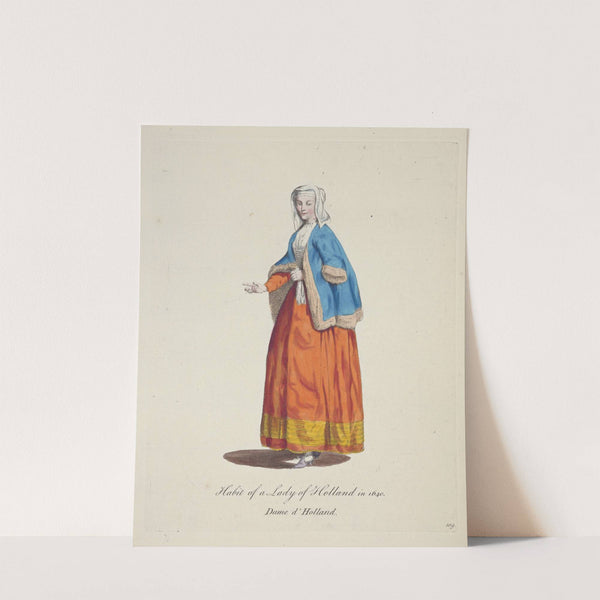 Habit of a lady in Holland in 1640. D’ame d’Holland. (1757-1772) by Charles Grignion