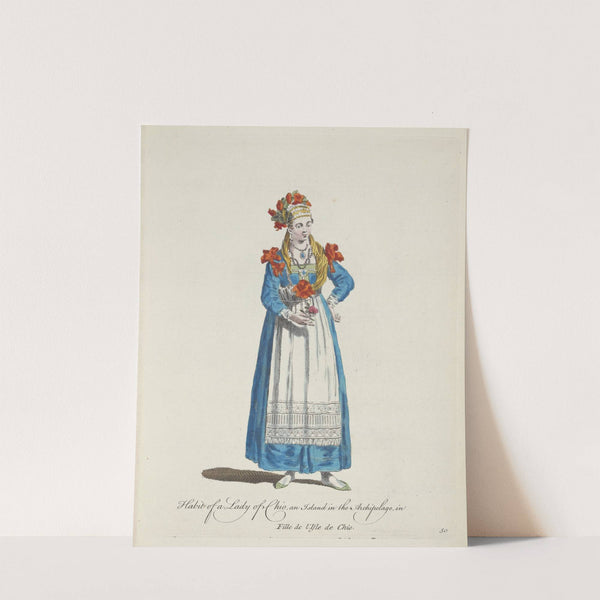 Habit of a lady of Chio, an island in the Archipelago. Fille de l’Isle de Chio. (1757-1772) by Charles Grignion