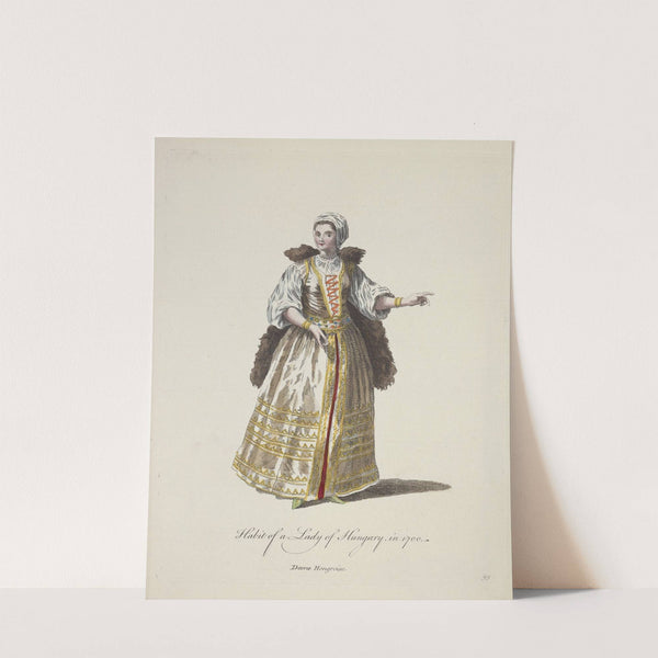Habit of a lady of Hungary in 1700. (1757-1772) by Charles Grignion