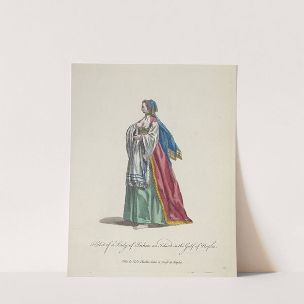 Habit of a lady of Ischia, an island in the Gulf of Naples. Fille de l’Isle d’Ischia le Golfe de Naples. (1757-1772) by Charles Grignion