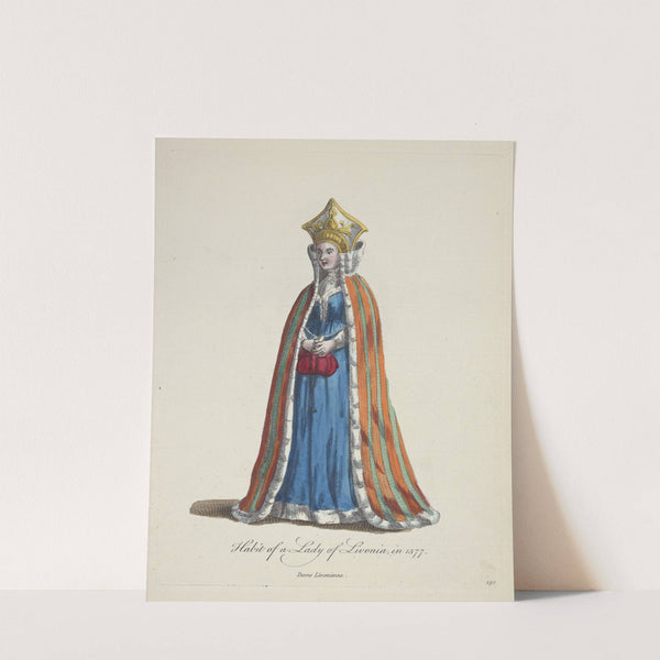 Habit of a lady of Livonia in 1577. Dame Livonienne. (1757-1772) by Charles Grignion