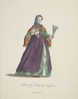 Habit of a lady of Naples. Fille de Naples. (1757-1772)