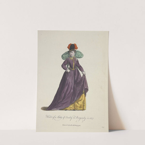 Habit of a lady of quality in Burgundy in 1577. Dame de qualite de Bourgogne. (1757-1772) by Charles Grignion