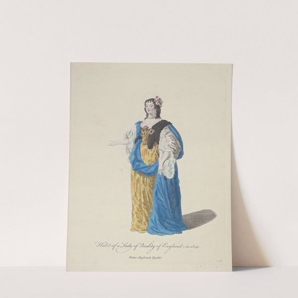 Habit of a lady of quality in England in 1640. Dame Angloisede qualité. (1757-1772) by Charles Grignion