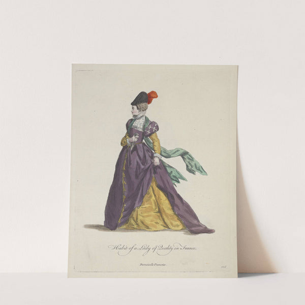 Habit of a lady of quality in France. Demoiselle Francoise. (1757-1772) by Charles Grignion