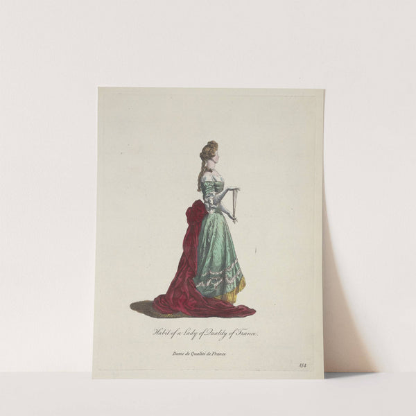 Habit of a lady of quality of France. Dame de qualité de France. (1757-1772) by Charles Grignion