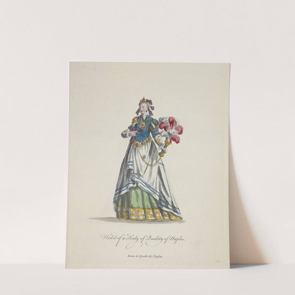 Habit of a lady of quality of Naples. Dame de qualiité de Naples. (1757-1772) by Charles Grignion