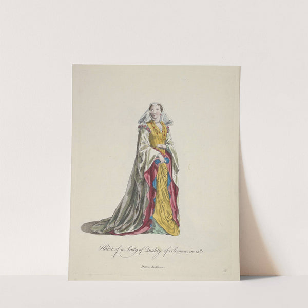 Habit of a lady of quality of Sienna in 1581. Dame de Sienne. (1757-1772) by Charles Grignion