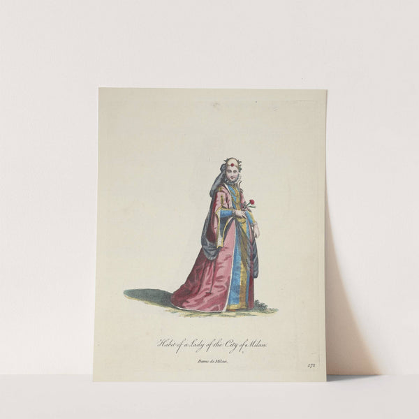 Habit of a lady of the City of Milan. Dame de Milan. (1757-1772) by Charles Grignion