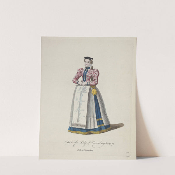 Habit of a lady or Nuremberg in 1577. Fille de Nuremberg. (1757-1772) by Charles Grignion