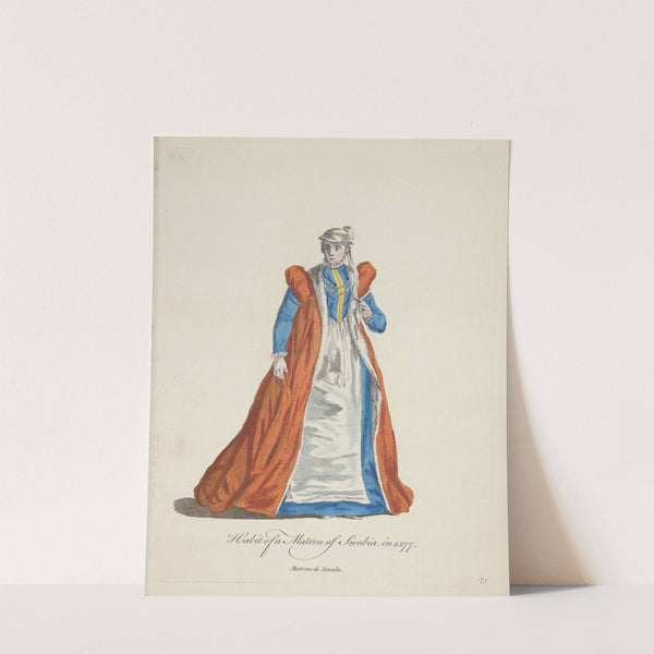 Habit of a matron of Swabia in 1577. Matrone de Souabe. (1757-1772) by Charles Grignion