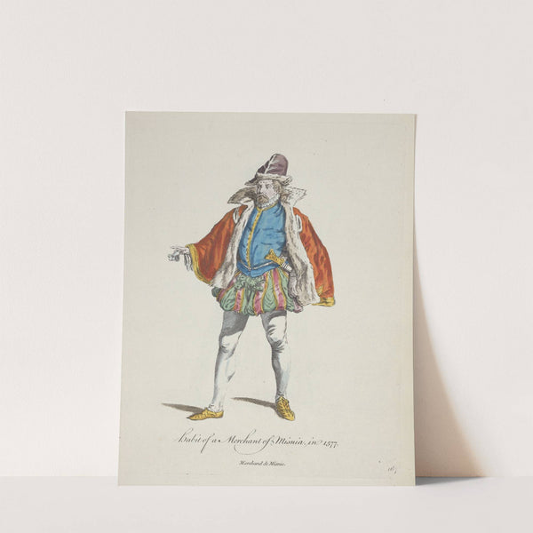 Habit of a merchant of Misnia in 1577. Marchand de Misnie. (1757-1772) by Charles Grignion