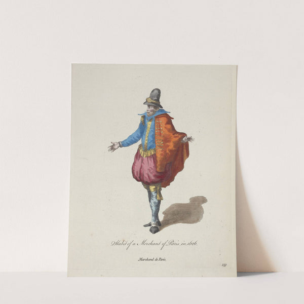 Habit of a merchant of Paris in 1626. Marchand de Paris. (1757-1772) by Charles Grignion