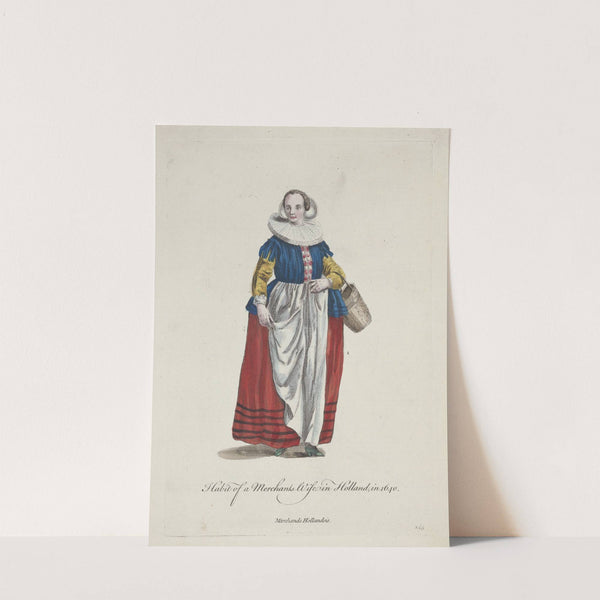 Habit of a merchants wife in Holland in 1640. Marchande Hollandois. (1757-1772) by Charles Grignion