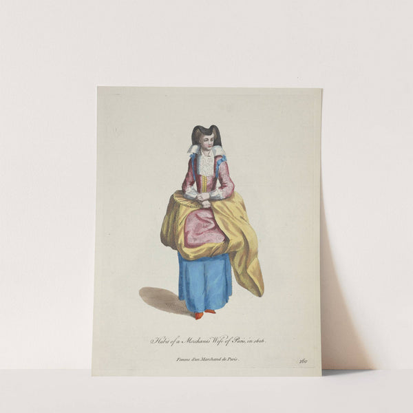 Habit of a merchant’s wife of Paris in 1626. Femme d’un marchand de Paris. (1757-1772) by Charles Grignion