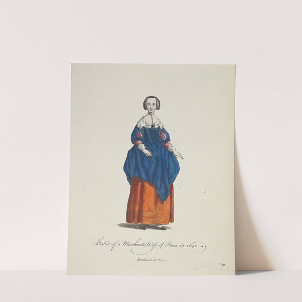 Habit of a merchant’s wife of Paris in 1640. Merchade de Paris. (1757-1772) by Charles Grignion
