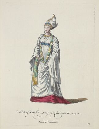 Habit of a noble lady of Caramania in 1581. Dame de Caramanie. (1757-1772)