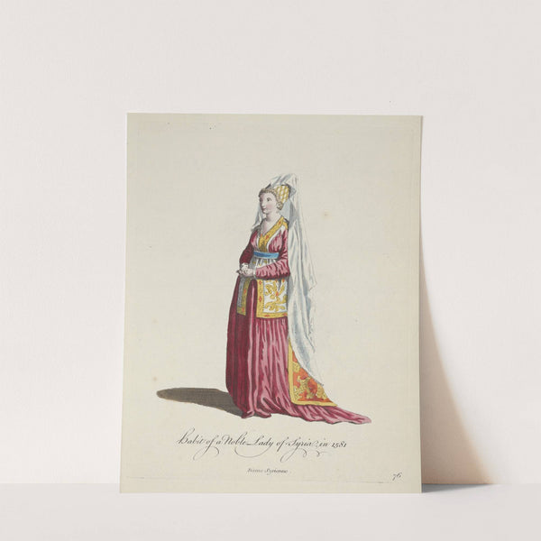 Habit of a noble lady of Syria in 1581. Dame Syrienne. (1757-1772) by Charles Grignion