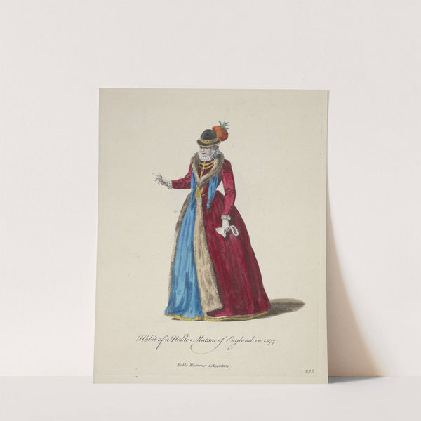 Habit of a noble matron of England in 1577. Noble matrone d’Angleterre. (1757-1772) by Charles Grignion