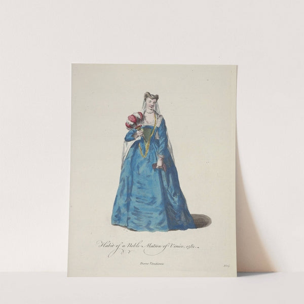 Habit of a noble matron of Venice 1581. Dame Venitienne. (1757-1772) by Charles Grignion
