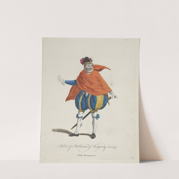Habit of a nobleman of Burgundy in 1577. Noble Bourguignon. (1757-1772) by Charles Grignion