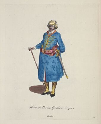 Habit of a Persian gentleman in 1700. Persien. (1757-1772)