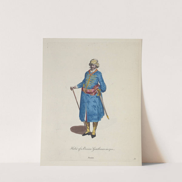 Habit of a Persian gentleman in 1700. Persien. (1757-1772) by Charles Grignion
