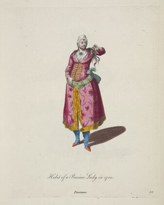 Habit of a Persian lady in 1700. Persienne. (1757-1772)