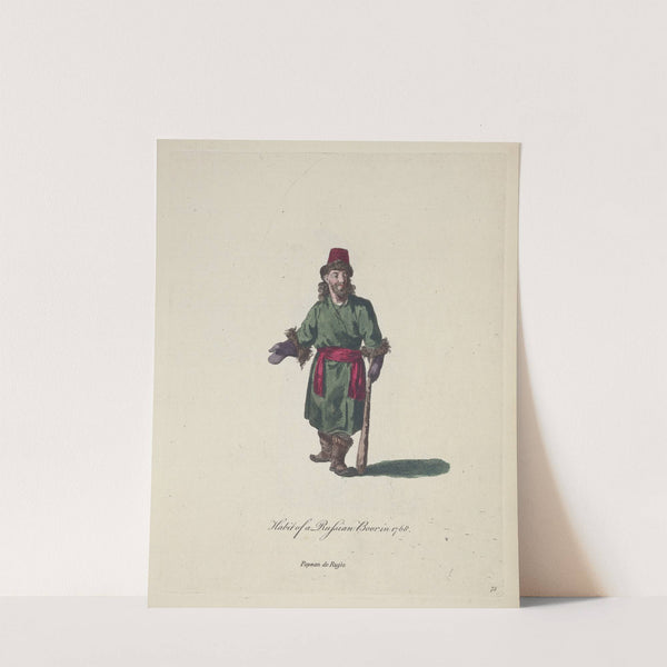 Habit of a Russian boor in 1768. Paysan de Russe. (1757-1772) by Charles Grignion