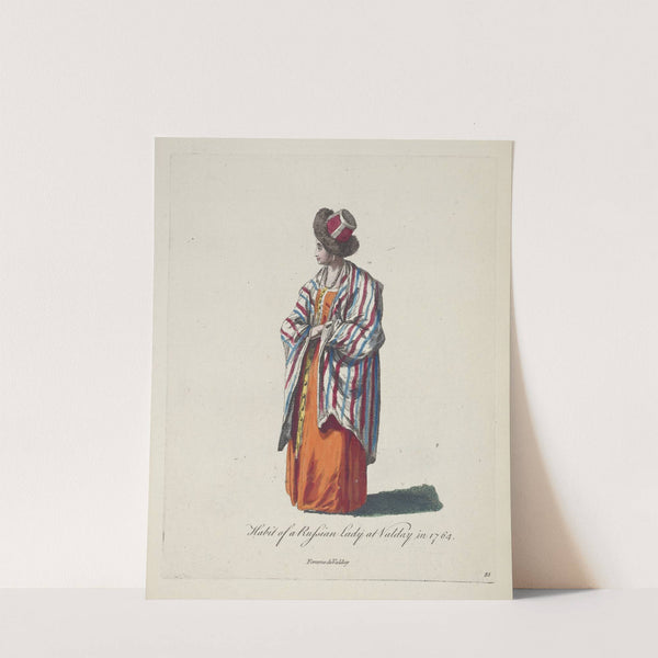 Habit of a Russian lady a Valday in 1764. Femme de Valday. (1757-1772) by Charles Grignion