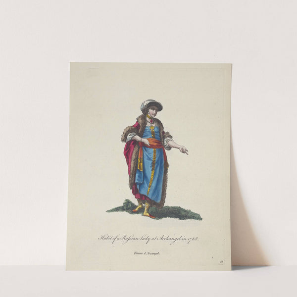 Habit of a Russian lady at Archangel in 1768. Femme d’Arcangel. (1757-1772) by Charles Grignion