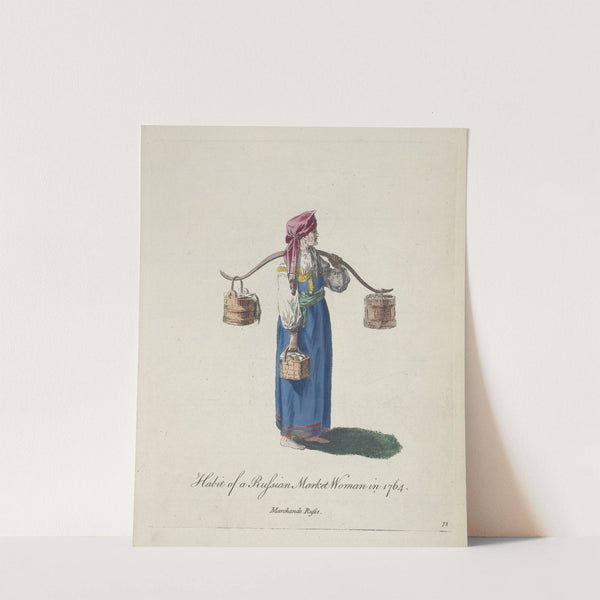 Habit of a Russian market woman in 1764. Matchande Russe. (1757-1772) by Charles Grignion