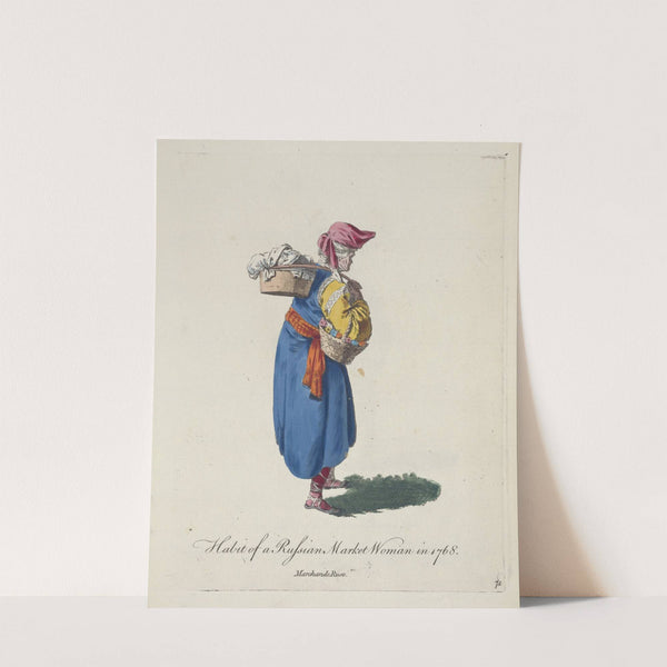 Habit of a Russian market woman in 1768. Marchande Russe. (1757-1772) by Charles Grignion