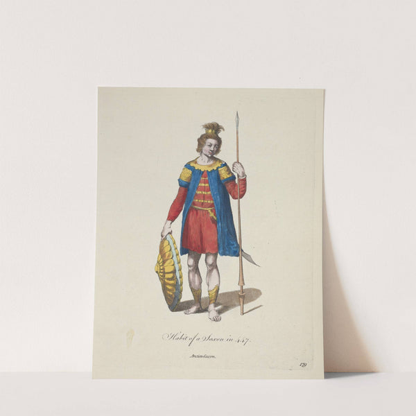 Habit of a Saxon in 447. Ancien Saxon. (1757-1772) by Charles Grignion