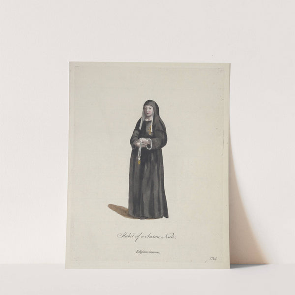 Habit of a Saxon nun. Religieuse Saxonne. (1757-1772) by Charles Grignion