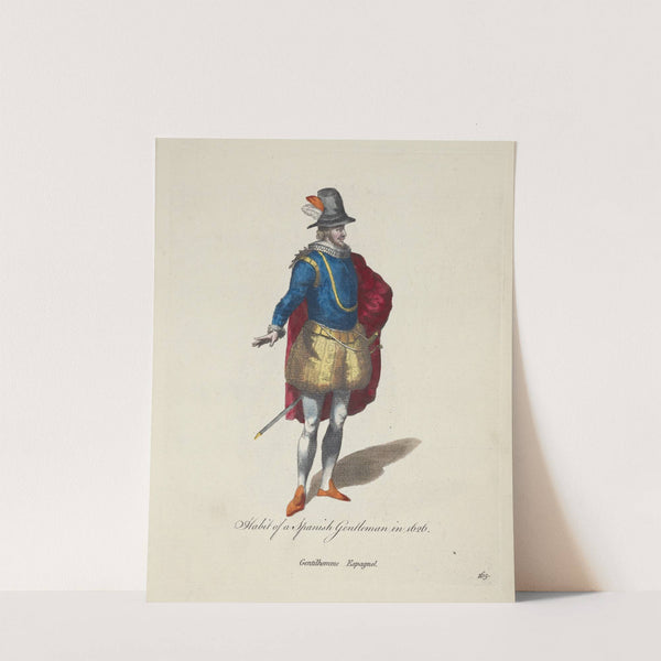 Habit of a Spanish gentleman in 1626. Gentilhomme Espagnol. (1757-1772) by Charles Grignion