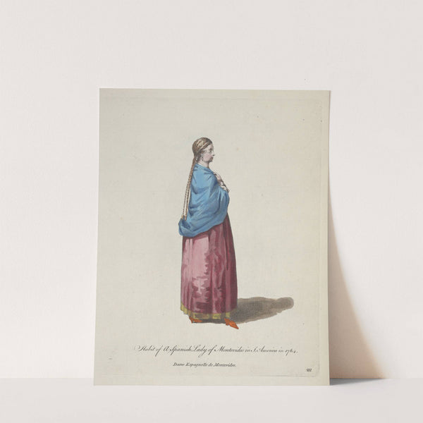 Habit of a Spanish lady of Montevideo in South America in 1764. Dame Espagnolle de Montevideo. (1757-1772) by Charles Grignion