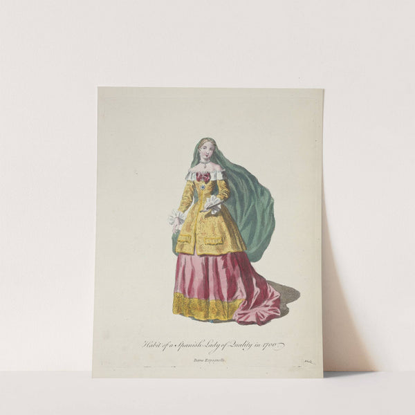 Habit of a Spanish lady of quality in 1700. Dame Espagnolle. (1757-1772) by Charles Grignion