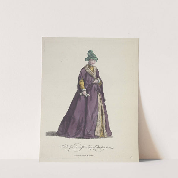 Habit of a Swedish lady of quality in 1577. Dame de qualite de Suedé. (1757-1772) by Charles Grignion