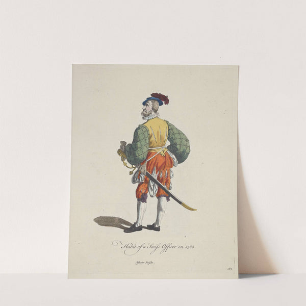 Habit of a Swiss officer in 1588. Officier Suisse. (1757-1772) by Charles Grignion