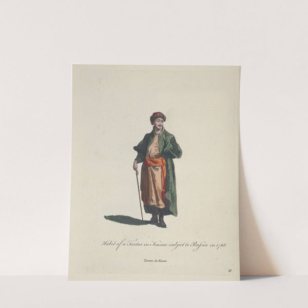 Habit of a Tartar in Kasan subject to Russia in 1768. Tartare de Kasan. (1757-1772) by Charles Grignion
