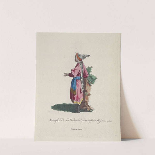 Habit of a Tartarian woman in Kasan subject to Russian in 1768. Tartare de Kasan. (1757-1772) by Charles Grignion