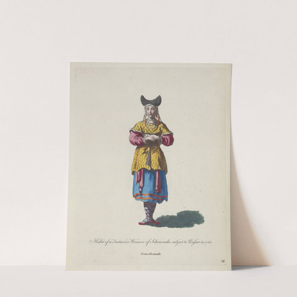 Habit of a Tartarian woman of Schouvache subject to Russia in 1768. Femme Schouvache. (1757-1772) by Charles Grignion