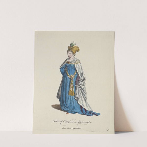 Habit of a Thessalonian bride in 1581. Jeune mariée Thessalonique. (1757-1772) by Charles Grignion
